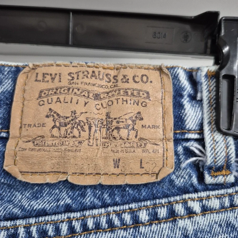 Vintage Levis Jean Shorts Mens 30 31 Waist Orange Tab 80s‎ Jorts Step Hem Cutoff
